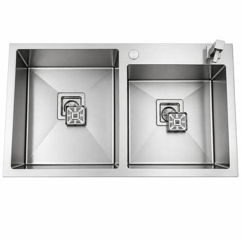 Cuba Gourmet Dupla Quadrada 78x43cm em Aço Inox - Construinox