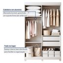 Ver imagem 6 de Guarda-Roupa Casal 4 Portas 2 Gavetas com Espelho 100% MDF Jandaia Branco