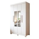Ver imagem 5 de Guarda-Roupa Casal 4 Portas 2 Gavetas com Espelho 100% MDF Jandaia Branco