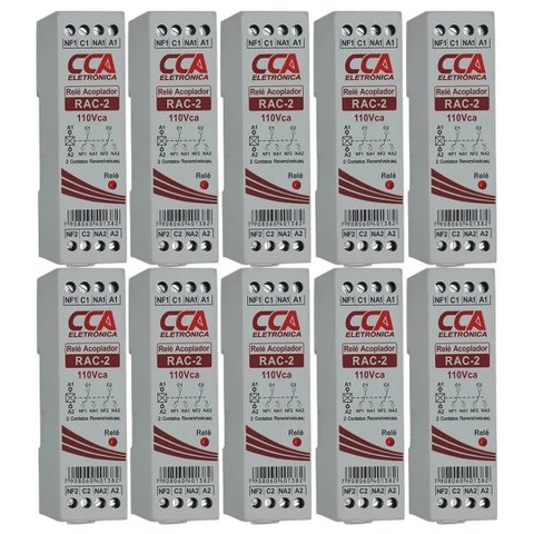 Kit 10 Rele Acoplador 110vca 2 Contato Reversivel Sibratec