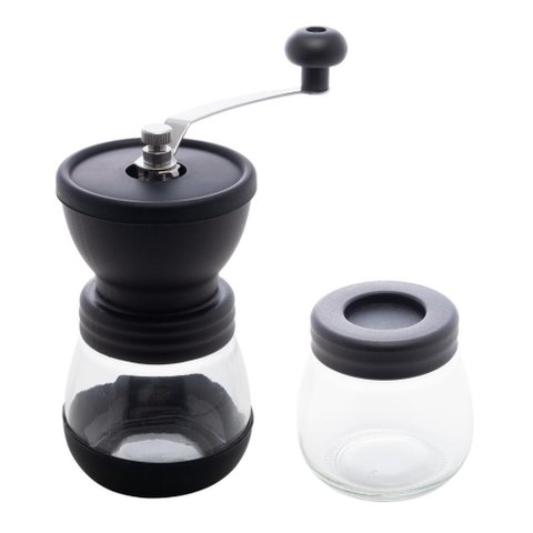 Moedor de Café Lyor de Aço Inox com Porta Pó Extra de Vidro