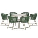 Ver imagem 1 de Mesa e 6 Cadeiras de Jantar Noronha Fendi E3 Trama Original Verde