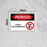 Placa de Sinalização Perigo Água Contaminada em Pvc - 3