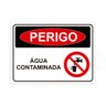 Placa de Sinalização Perigo Água Contaminada em Pvc - 1
