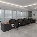 Ver imagem 4 de Estação de Trabalho 10 Lugares Noruega Office 10 Mesas 8 Armários 4 Aparadores - Via Nossa -preto