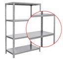 Ver imagem 2 de Estante 4 Planos Perfurado Inox 430 | 110×48,5x180cm