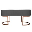 Ver imagem 3 de Banco Recamier Decorativa Sala Estar Recepção Escritório Luana Base Bronze Veludo Cinza
