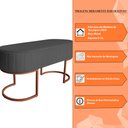 Ver imagem 6 de Banco Recamier Decorativa Sala Estar Recepção Escritório Luana Base Bronze Veludo Cinza