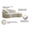 Divã Recamier Curvo Sala de Estar Inglaterra Lado Direito 200cm Bouclé Bege - Incasa Decor - 4
