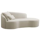 Ver imagem 1 de Divã Recamier Curvo Sala de Estar Inglaterra Lado Direito 200cm Bouclé Bege - Incasa Decor