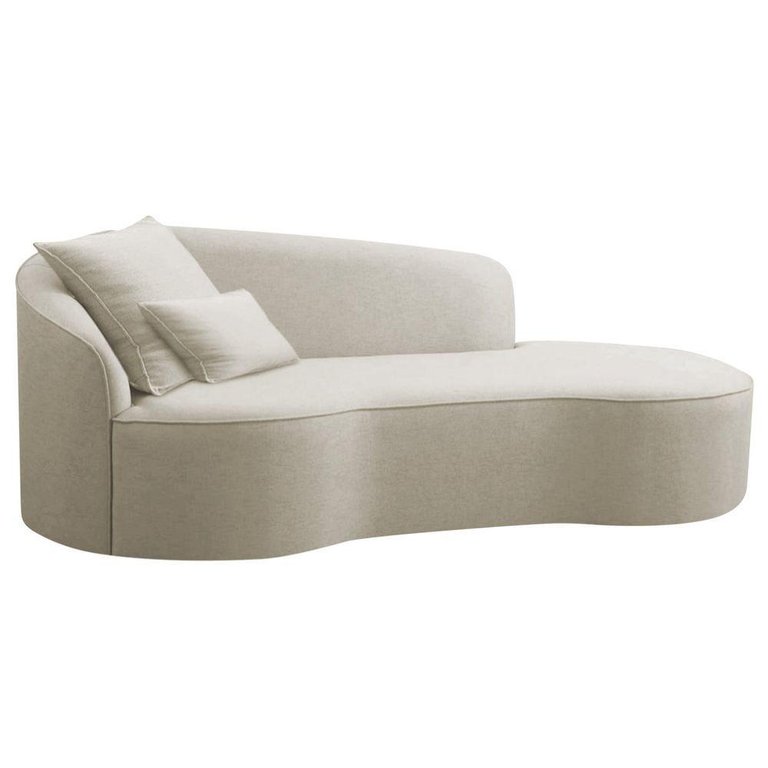 Divã Recamier Curvo Sala de Estar Inglaterra Lado Direito 200cm Bouclé Bege - Incasa Decor Divã Recamier Curvo Sala de Estar Inglaterra Lado Direito 200cm Bouclé Bege - Incasa Decor