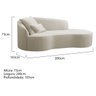 Divã Recamier Curvo Sala de Estar Inglaterra Lado Direito 200cm Bouclé Bege - Incasa Decor - 6