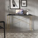 Ver imagem 1 de Escrivaninha Steel 90 cm Estilo Industrial com Pés em Aço Dourado/Preto