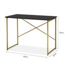 Ver imagem 3 de Escrivaninha Steel 90 cm Estilo Industrial com Pés em Aço Dourado/Preto
