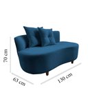 Ver imagem 7 de Namoradeira Sofá Feijão Suria Orgânica Bouclé Azul Marinho