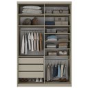 Ver imagem 3 de Closet Solteiro 1 Porta de Correr com Espelho 3 Gavetas 139cm Mdf Sonni R02 Bege - Lyam Decor
