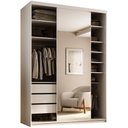 Ver imagem 1 de Closet Solteiro 1 Porta de Correr com Espelho 3 Gavetas 139cm Mdf Sonni R02 Bege - Lyam Decor