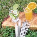 Ver imagem 5 de Kit 10 Canudos Inox Sustentável Curvado 5mm 19cm Escovinha