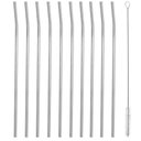 Ver imagem 1 de Kit 10 Canudos Inox Sustentável Curvado 5mm 19cm Escovinha