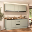 Ver imagem 2 de Cozinha Completa Koya 9 Portas 3 Gavetas Branco/verde Oliva - Politorno