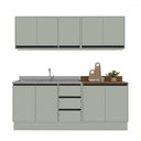 Ver imagem 1 de Cozinha Completa Koya 9 Portas 3 Gavetas Branco/verde Oliva - Politorno