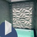 Ver imagem 1 de 12 Placas Pvc Painel 3d Trapézio Revestimento Parede 50x22cm