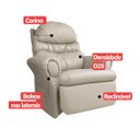 Ver imagem 6 de Poltrona do Papai Reclinavel Atlas Conforto Corino Bege Sala Quarto - Arkell