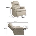 Ver mais imagens de Poltrona do Papai Reclinavel Atlas Conforto Corino Bege Sala Quarto - Arkell
