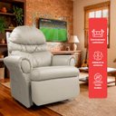Ver imagem 3 de Poltrona do Papai Reclinavel Atlas Conforto Corino Bege Sala Quarto - Arkell