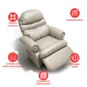 Ver imagem 5 de Poltrona do Papai Reclinavel Atlas Conforto Corino Bege Sala Quarto - Arkell