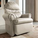 Ver imagem 1 de Poltrona do Papai Reclinavel Atlas Conforto Corino Bege Sala Quarto - Arkell