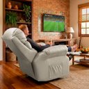 Ver imagem 4 de Poltrona do Papai Reclinavel Atlas Conforto Corino Bege Sala Quarto - Arkell