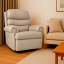 Ver imagem 2 de Poltrona do Papai Reclinavel Atlas Conforto Corino Bege Sala Quarto - Arkell