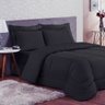 Colcha Dupla Face Casal Queen 6 peças Preto Casen - Lençol Incluso - 1