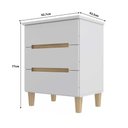 Ver imagem 3 de Mesa de Cabeceira Quarto 62cm com 3 Gavetas e Pés 100% Mdf Cor:branco com Olmo