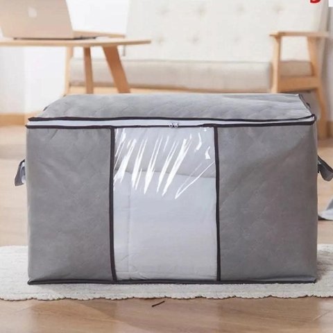 Caixa Organizadora Dobrável Saco Organizador Grande Edredom Guarda-Roupas Zíper Alça Multiuso Closet