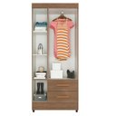 Ver imagem 3 de Guarda Roupa Solteiro Lite 3 Portas e 2 Gavetas Carvalho Oak - Móveis Leão