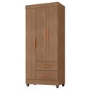 Ver imagem 1 de Guarda Roupa Solteiro Lite 3 Portas e 2 Gavetas Carvalho Oak - Móveis Leão