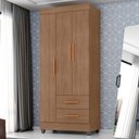 Ver imagem 2 de Guarda Roupa Solteiro Lite 3 Portas e 2 Gavetas Carvalho Oak - Móveis Leão
