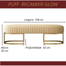 Banco Recamier Glow 158cm Cama Box Casal Base Aço Dourado:bege - 6