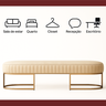 Banco Recamier Glow 158cm Cama Box Casal Base Aço Dourado:bege - 4