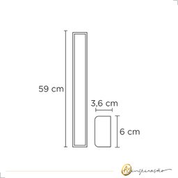 Luminária de Sobrepor Flat Led 4000k Luz Neutra 18w 59cm Branco Bivolt - 5