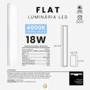 Ver imagem 2 de Luminária de Sobrepor Flat Led 4000k Luz Neutra 18w 59cm Branco Bivolt
