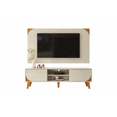 Rack com Painel para TV 182cm 2 Portas Duna MDP Cumaru/Opala Sala