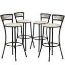 Ver imagem 1 de Kit 4 Banquetas Alta Forts Em Fio De Fibra Fibra Para Ilha De Cozinha, Edícula, Bar, Bancada, Balcão