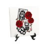 Quadro Azulejo Cartas Rei Rainha Caveira Rosas Vermelhas - 1