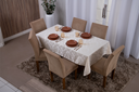 Ver imagem 1 de toalha de mesa retangular 6 lugares jacquard 1,35x2,00:palha