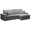 Ver imagem 1 de Sofá Retrátil Reclinável para Sala 3 Lugares 210cm Varsov F04 Veludo Cinza Claro - Lyam Decor