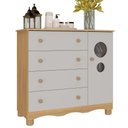 Ver imagem 2 de Cômoda Infantil 95cm 1 Porta com Vidro e 4 Gavetas Suspiro Multimóveis Mp4459 Madeirado-off White