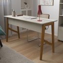 Ver imagem 2 de Escrivaninha Taurus Quarto Escritório 1 Gaveta Off White